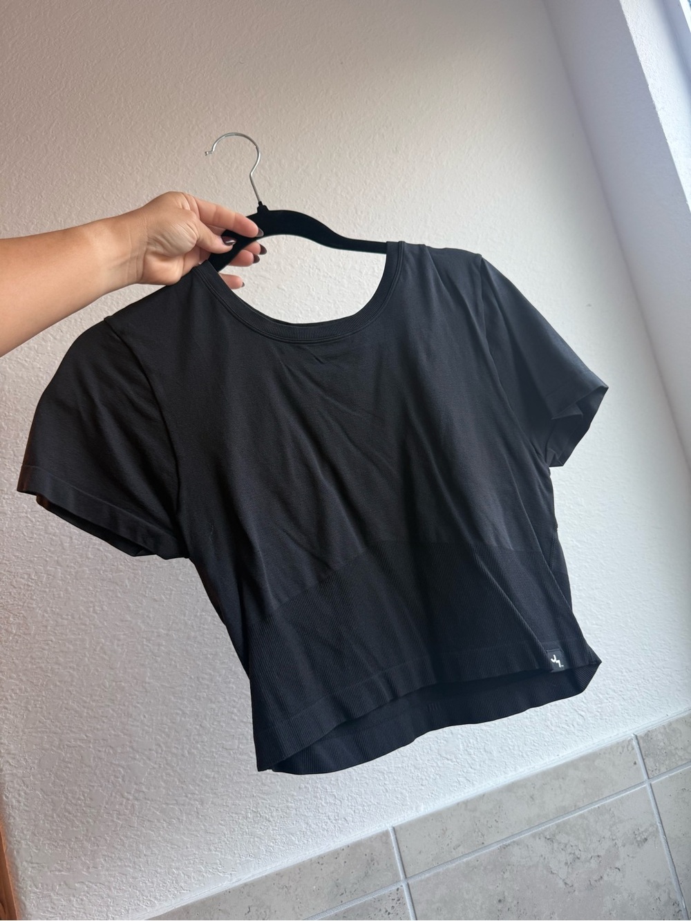 Joylab Black Women's Cropped Tee - Classic Short Sleeve Top